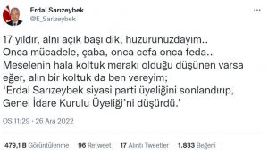 erdal sarizeybek istifa habermeydan