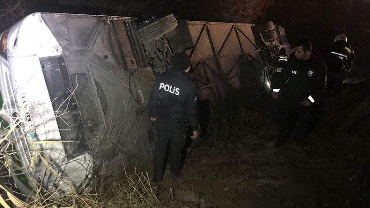 otobus devrildi konya habermeydan