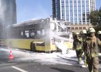 Sarıyer’de İETT otobüsünde yangın