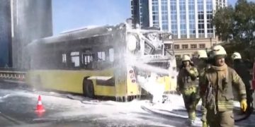 Sarıyer’de İETT otobüsünde yangın