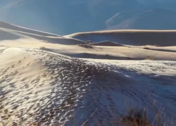 Cezayir’de çöle kar yağdı