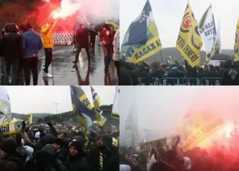 Fenerbahçe taraftarı, TFF’yi protesto etti