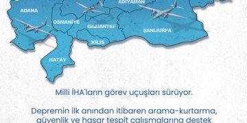 Yerli ve milli İHA ve SİHA’lar deprem bölgesinde