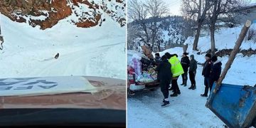 Köpek izlenerek yardım bekleyen köye ulaşıldı