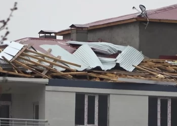 Muş’ta şiddetli fırtına çatıları uçurdu