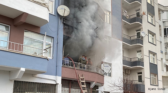 Sinopta apartman dairesinde yangin cikti Habermeydan