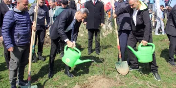 Sinop’un Abalı köyünde “6 Şubat Deprem Şehitleri Hatıra Ormanı” fidan dikim töreni