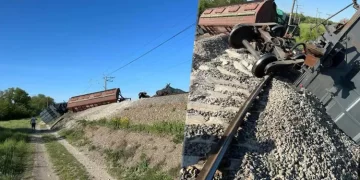 Kırım’da tahıl taşıyan trenin vagonları raydan çıktı