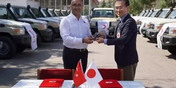 Türk Kızılayı’na Japon Kızılhaçı’ndan 30 adet arazi aracı hibe edildi