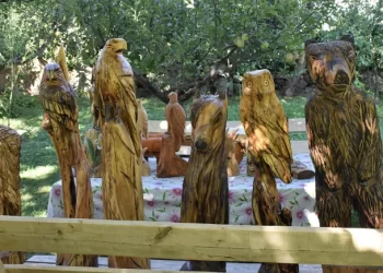 Doğadan topladığı taş ve ağaçlar elinde sanat eserine dönüşüyor!
