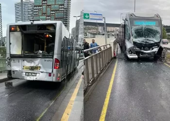 Uzunçayır’da metrobüs kazası!