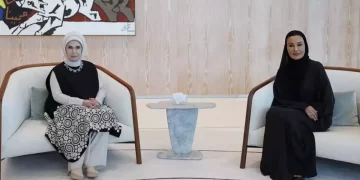 Emine Erdoğan, Katar Vakfı Başkanı ile bir araya geldi