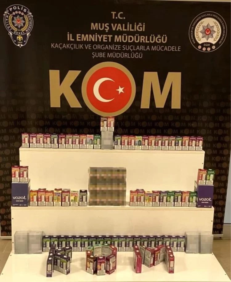 mus ta 200 adet kacak sigara ve elektronik sigara ele gecirildi habermeydan