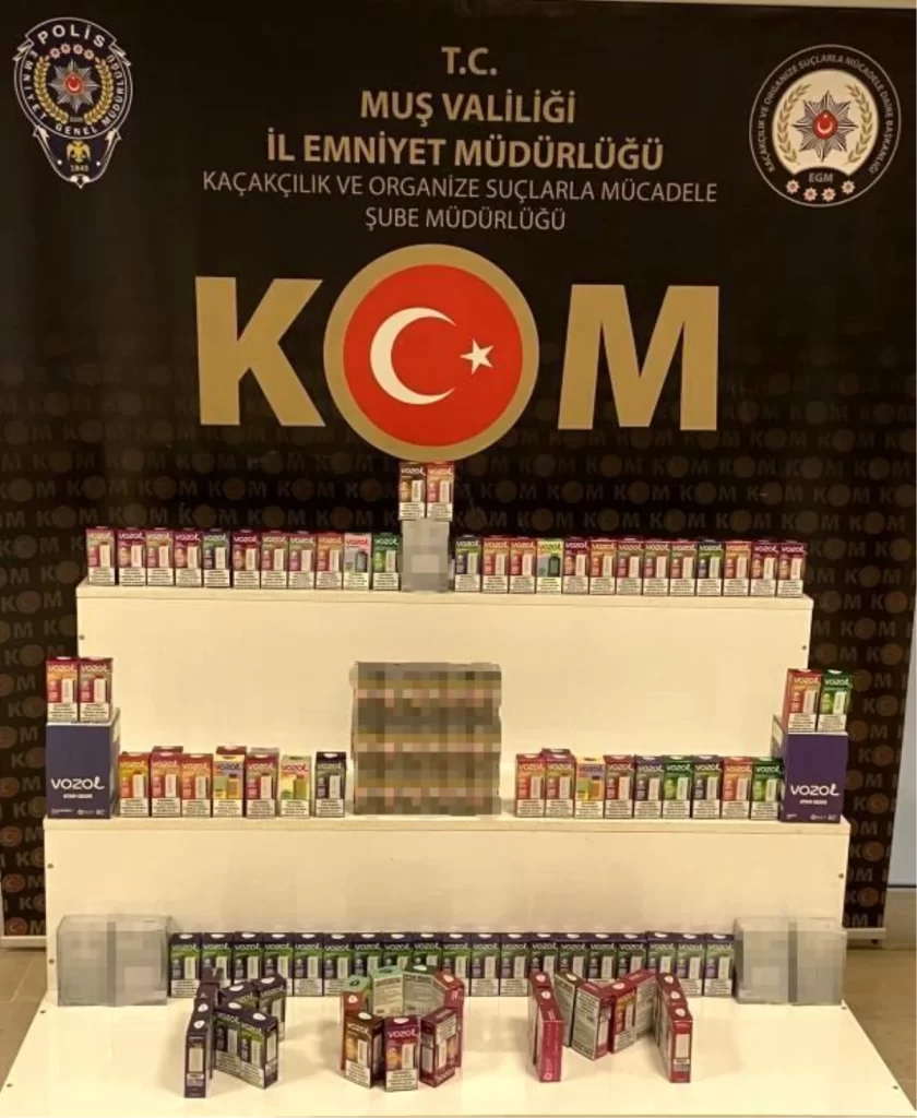 mus ta 200 adet kacak sigara ve elektronik sigara ele gecirildi habermeydan