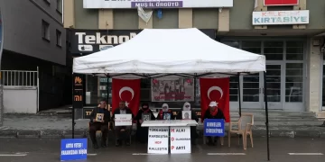 Muşlu aileler yeni yılda da HDP önündeki eylemlerine devam etti!