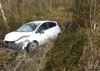 Sinop Ayancık’ta kontrolden çıkan otomobil ormana uçtu!