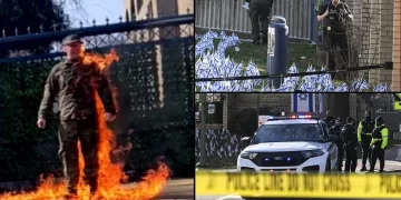 Amerikan askeri İsrail Büyükelçilik binası önünde kendisini yaktı!