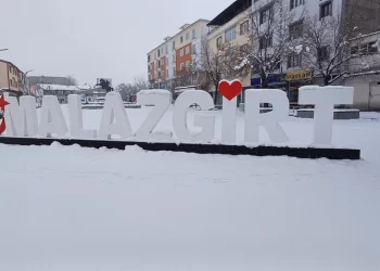 Muş Malazgirt’te etkili yağan kar hayatı felç etti!