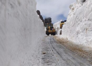 Muş’ta 3 metreyi bulan kardan kapanan grup köy yolu açıldı!