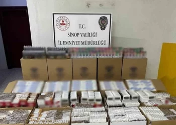 Sinop polisi tarafından 250 bin 800 adet makaron ele geçirildi!