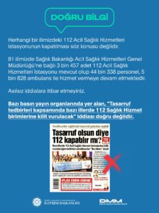 112 Saglik Hizmet birimlerinden bazilarinin kapatilacagi iddiasina aciklama1 habermeydan