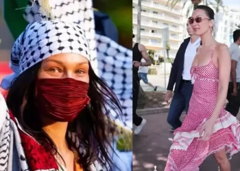 Bella Hadid, Cannes’ta Kefiye elbisesiyle Filistin’e destek verdi!