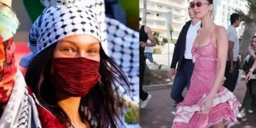 Bella Hadid, Cannes’ta Kefiye elbisesiyle Filistin’e destek verdi!