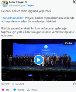 Emine Erdoğan, 'Anadoludakiler' projesi hakkında bilgi paylaştı emine erdogan x habermeydan