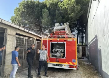 Sinop Gerze’de, inşaat firmasının deposunda yangın çıktı!