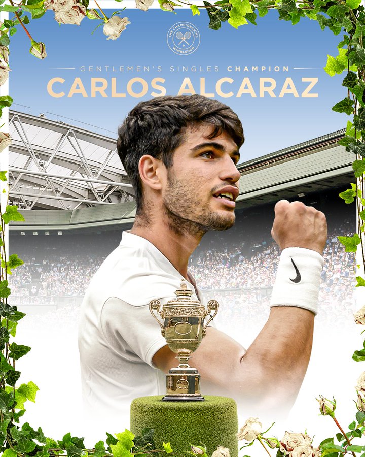 Carlos Alcaraz, Wimbledon'da Djokovic'i geçip 2. kez şampiyon oldu! carlos alcaraz wimbledon da djokovic i gecip 2 kez sampiyon oldu habermeydan