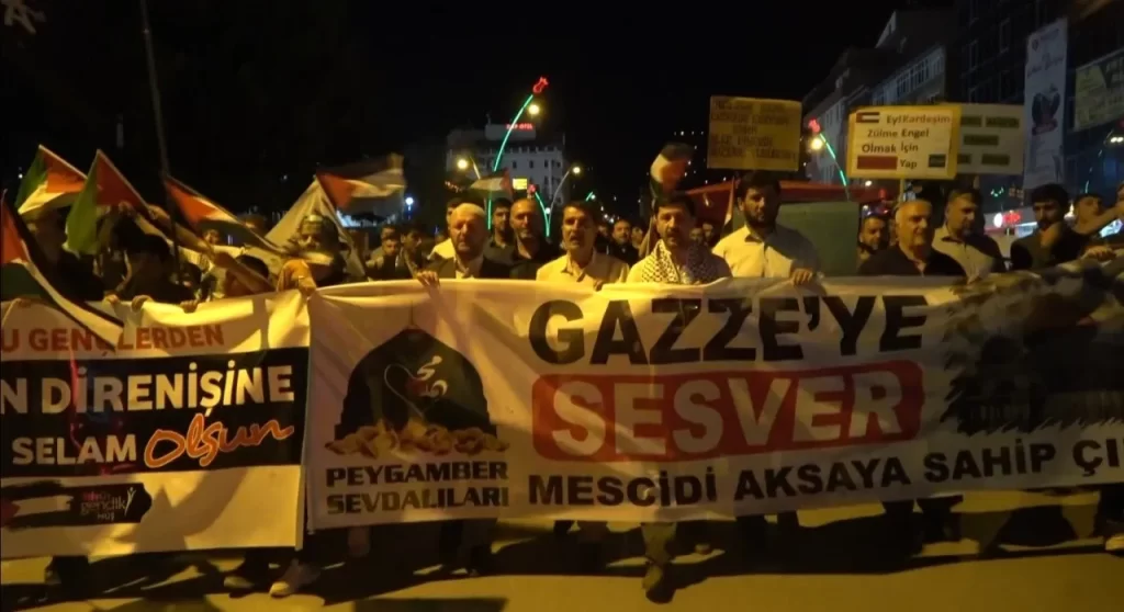 mus ta israil in gazze ye saldirilari protesto edildi1 habermeydan