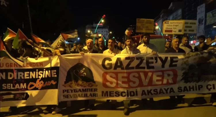 mus ta israil in gazze ye saldirilari protesto edildi1 habermeydan