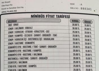 Sinop’ta, toplu ulaşıma zam yapıldı!