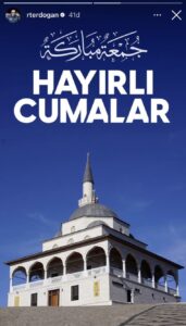 Cumhurbaskani Erdogan erisilemeyen Instagramdan Hayirli Cumalar mesaji paylasti1 habermeydan