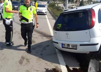 Sinop’ta, refüje çıkan otomobilin sürücüsü yaralandı!
