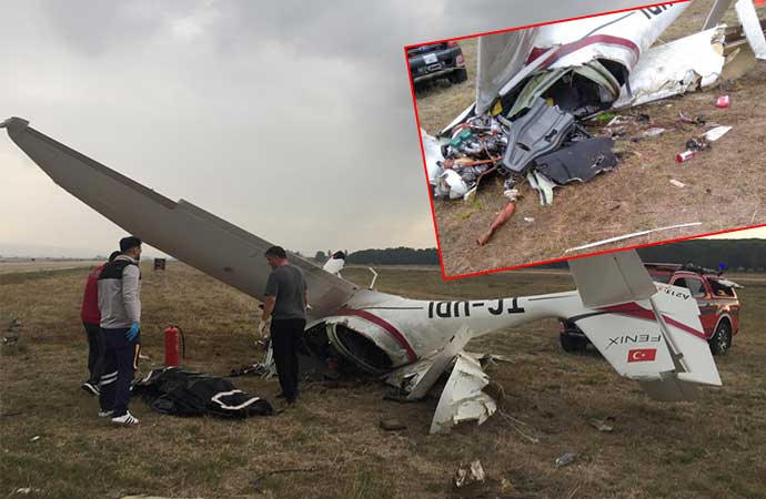 Bursa'da eğitim uçağı düştü: İki pilot hayatını kaybetti bursa egitim ucagi habermeydan