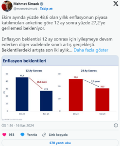 Bakan Şimşek'ten enflasyon açıklaması simsek habermeydan 1