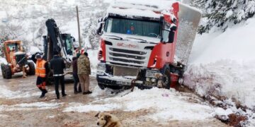 Sinop’ta, doğalgaz tüpleri taşıyan tır şarampole düştü!
