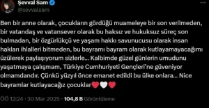 Şevval Sam "Bu bayramı bayram olarak kutlayamayacağımı üzülerek paylaşıyorum" diyerek sitem etti sevval sam habermeydan