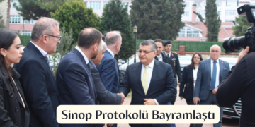 Sinop il protokolü bayramlaşma programında buluştu!
