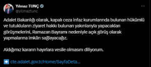 Bakan Tunç'tan cezaevi açıklaması tunc x habermeydan