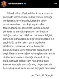 Ünlü şarkıcı Feride Hilal Akın'dan suç duyurusu! Feride Hilal Akin suc duyurusu1 habermeydan