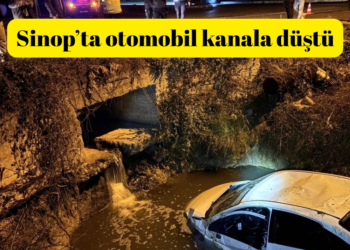 Sinop’ta kanala düşen otomobilde 4 kişi yaralandı!