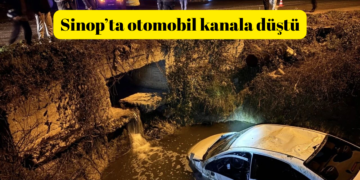 Sinop’ta kanala düşen otomobilde 4 kişi yaralandı!