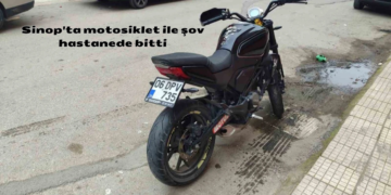 Sinop’ta motosiklet ile şov hastanede bitti!