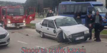Sinop’ta, trafik kazasında 2 kişi yaralandı!