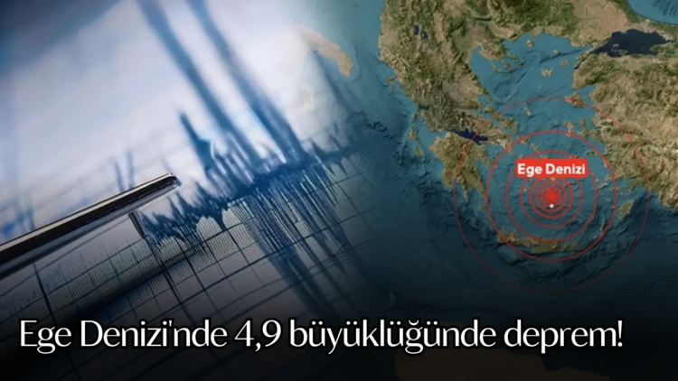 Ege Denizi'nde bugün saat 02.30'da 4,9 büyüklüğünde bir deprem gerçekleşti.