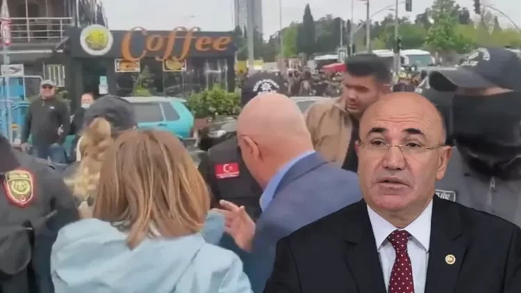 Mecidiyeköy’de de metrobüs durağının kapanmasıyla birlikte, CHP Şanlıurfa Milletvekili Mahmut Tanal polis tarafından abluka altına alındı.