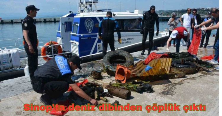 sinopta deniz tabanindan cok sayida atik malzemeler cikti habermeydan
