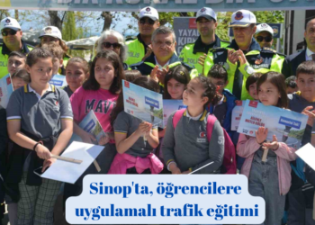 Sinop’ta, öğrencilere uygulamalı trafik eğitimi!